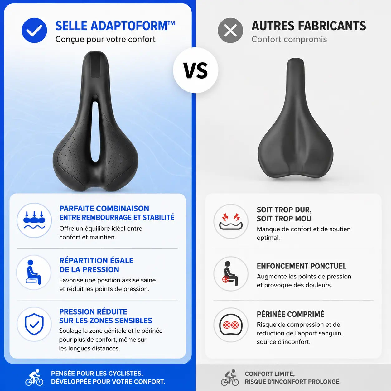 Selle adaptoform 3D - Pour rouler sans douleur