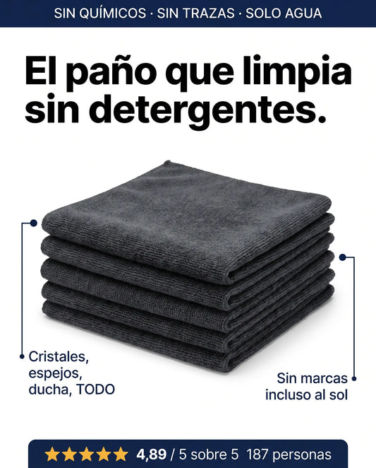 Pack de 5 Bayetas de Microfibra cero marcas Clario™